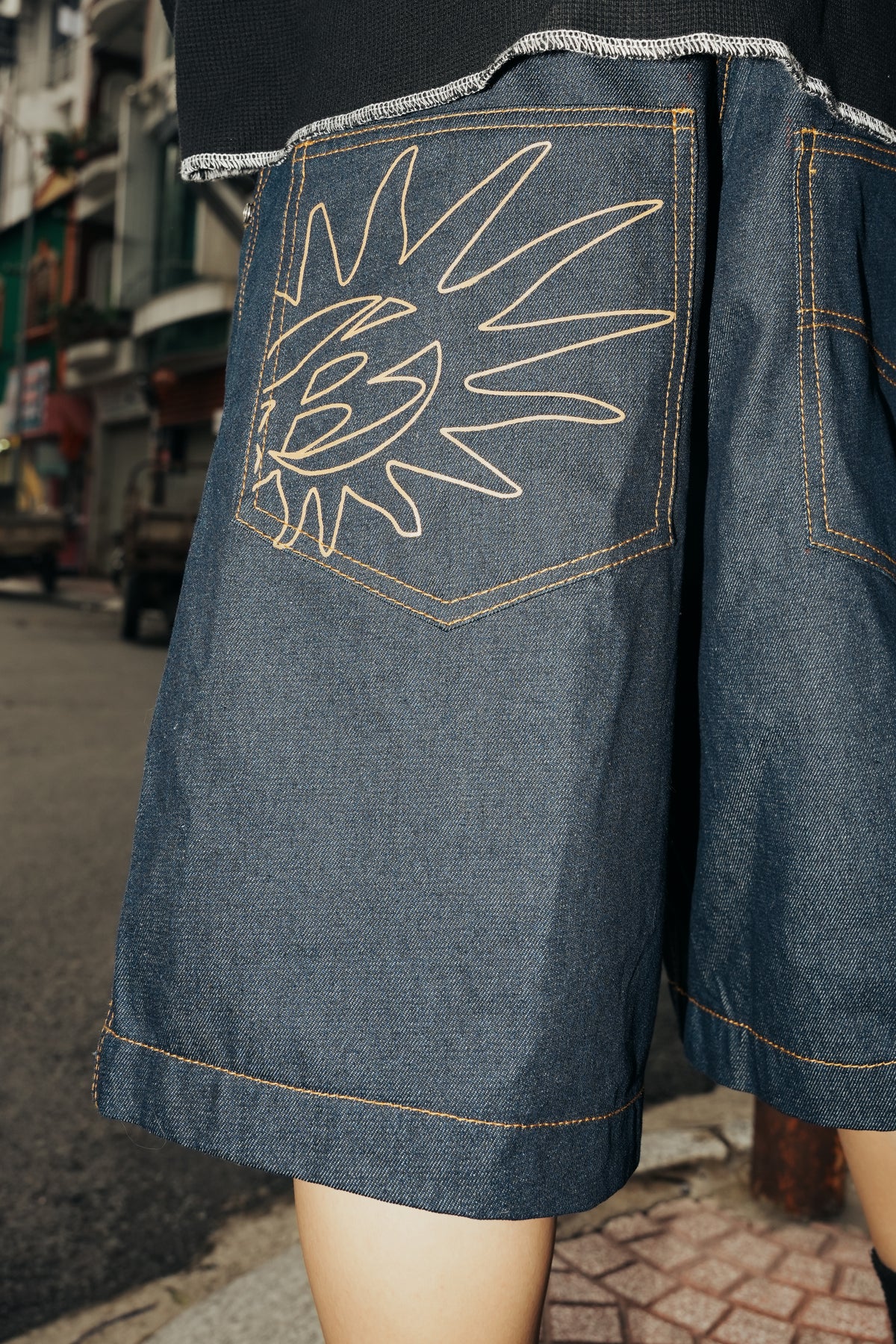 Dark Blue Denim Jorts